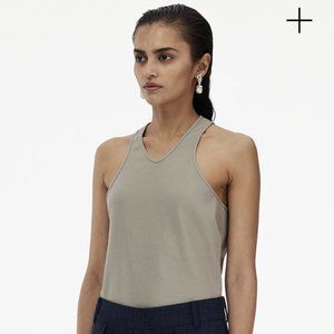 Tibi Chalky Drape Tank, Mink Grey, size 0